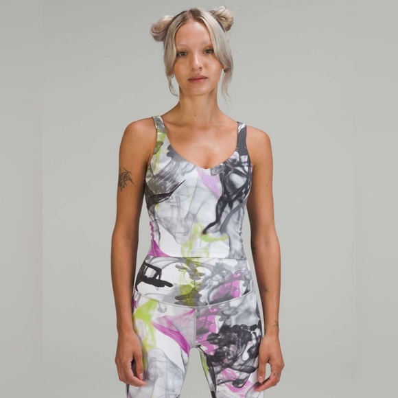 Lululemon Throwback Print Align Tank Top in Unicorn Throwback White Multi - Picture 1 of 6